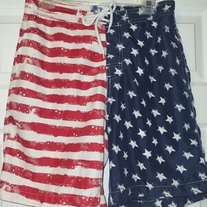 Trunks Swim Shorts American Flag Stars Stripes Size Medium‎